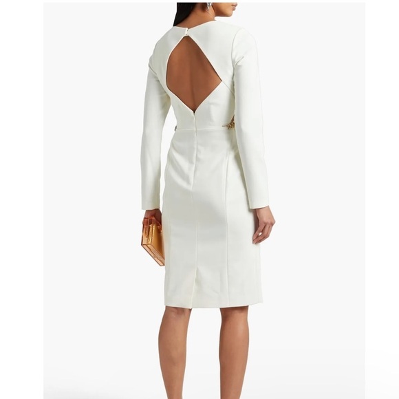 Marchesa Notte Embellished cutout crepe midi dress Size 8 - Picture 5 of 11